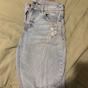American Eagle Outfitters Light Blue Distressed Ankle Jeans